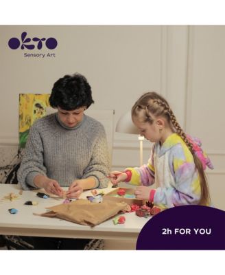 OKTO Air-Dry Clay 3D Painting Kit – Wood Craft (8.3 x 8.3 in)