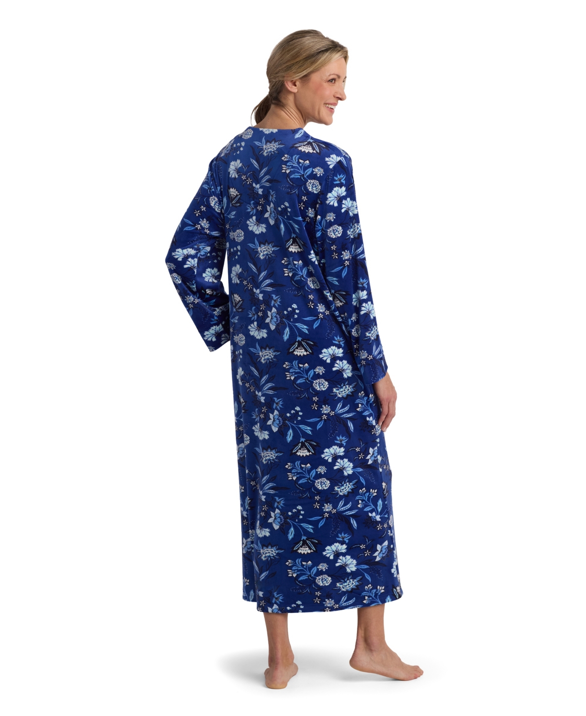 Miss Elaine Women's Long Sleeve Sleepwear Robe In Blue
