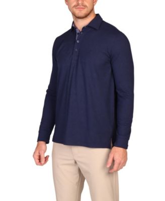 Men's Brushed Melange Super Soft Long Sleeve Polo
