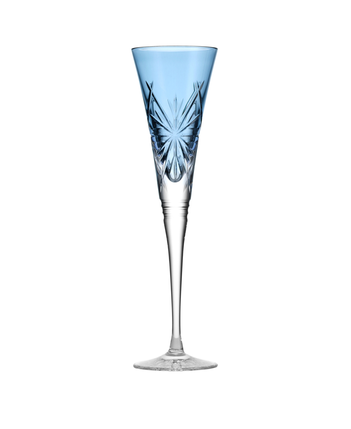Waterford Winter Wonders Icy Blue Snowflake Set Of 2 Lead Crystal Champagne Flutes In Blue
