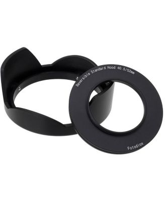 Reversible Flower Hood Kit for Sony E PZ 16-50mm F3.5-5.6 OSS E-Mount Power Zoom Lens, Includes 40.5/52mm Mounting Ring and 52mm Inner Pinch