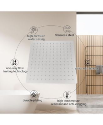 Bathroom Shower Faucet Set, 12 Inch Rainfall Shower Head With Handheld Combo, Wall Mounted Shower System Shower Fixtures With Pressure-Balanced Valve,Brushed Nickel