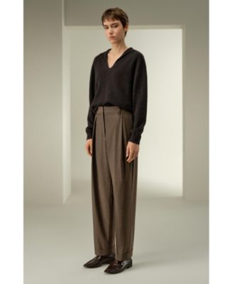 Women's Ribbed Cashmere Polo Sweater