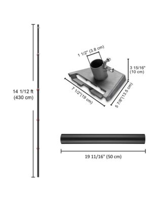 EZ GO 14ft Telescopic Flag Pole Kit with Starlink Gen3 Pipe Adapter for Outdoor Tailgate Party, Sliver