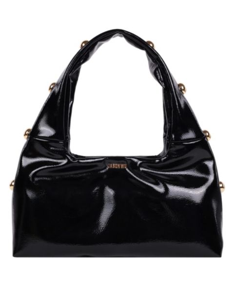 Женская сумка Jason Wu Studded Shoulder Bag in Crackled Finish, цвет: Чёрный
