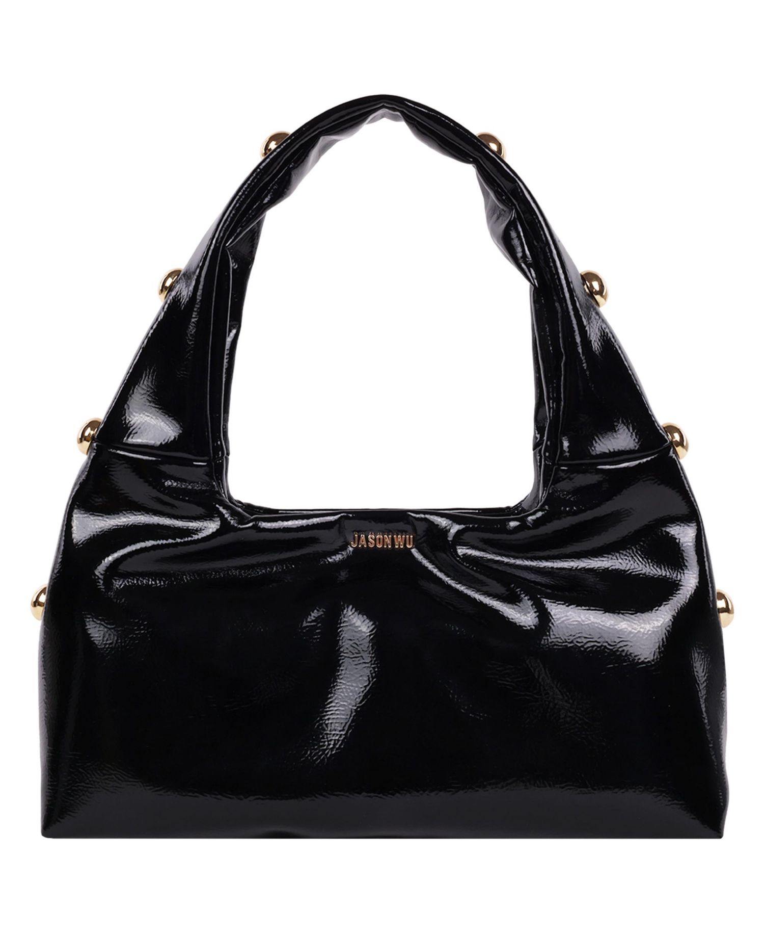 Studded Shoulder Bag in Crackled Finish