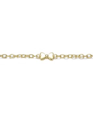 14K Gold Plated with Link Chain Bow Design Bracelet