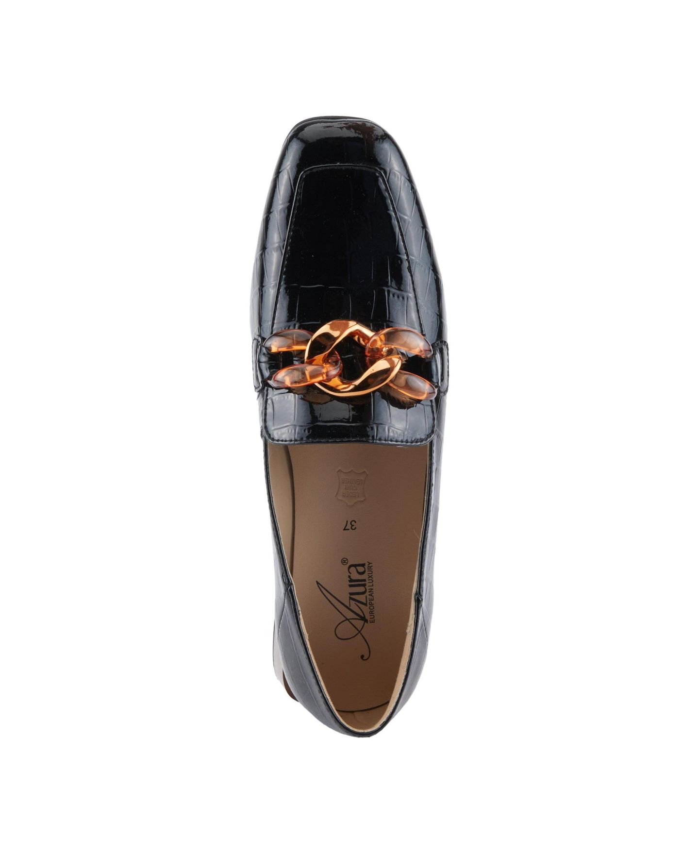 Женские туфли Azura Baldwin Loafers with Smooth Leather Upper, цвет: Чёрный лаковый — фото 3