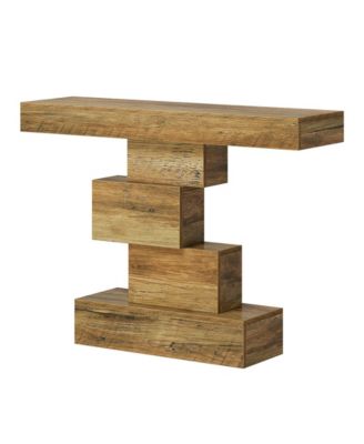 Farmhouse Console Table, 42.5-Inch Narrow Wood Sofa Table Behind Couch, Industrial Entryway Accent Table