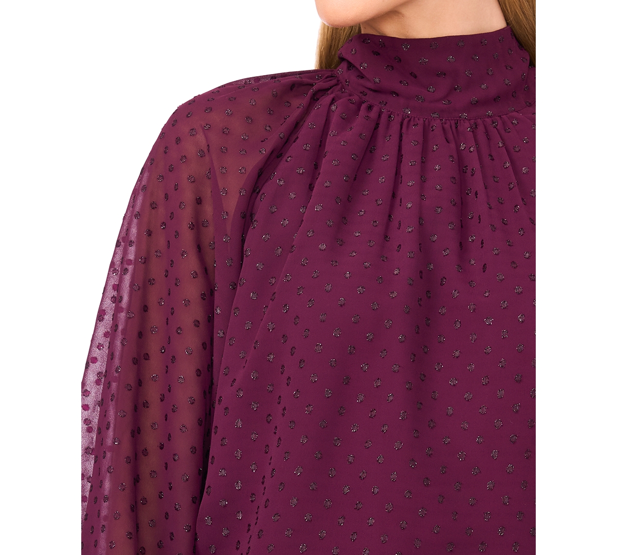 Cece Women's Long-sleeve Bow Neck Raglan Blouse In Purple