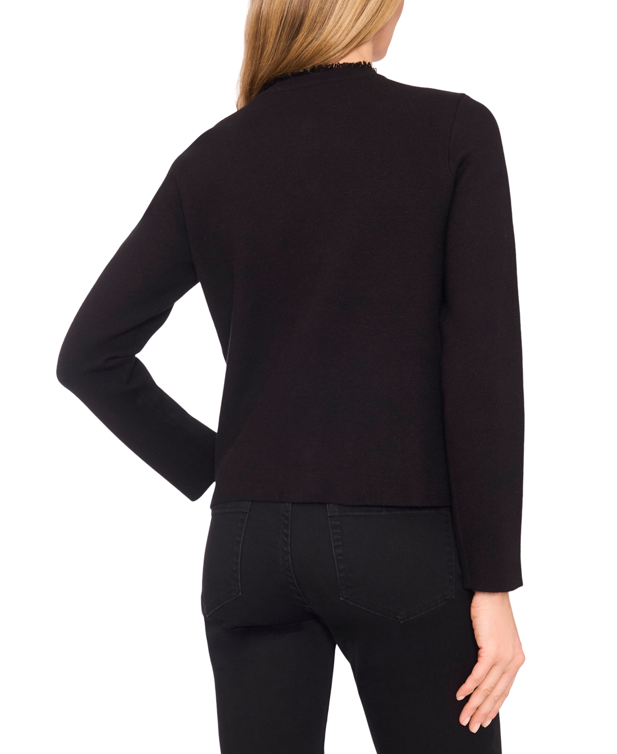 Cece Fringe Cardigan In Black