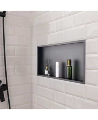 Recessed Shower Shelf in Stainless Steel for Wall-Mounted Organization