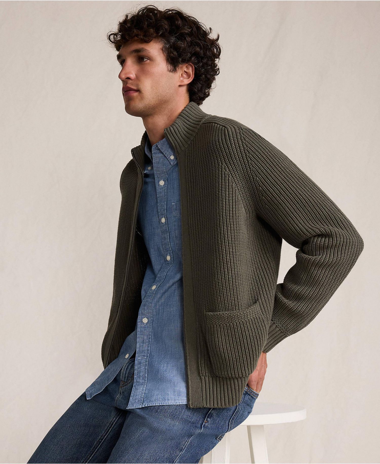Men's Long Sleeve Drifter Full Zip Cardigan Sweater