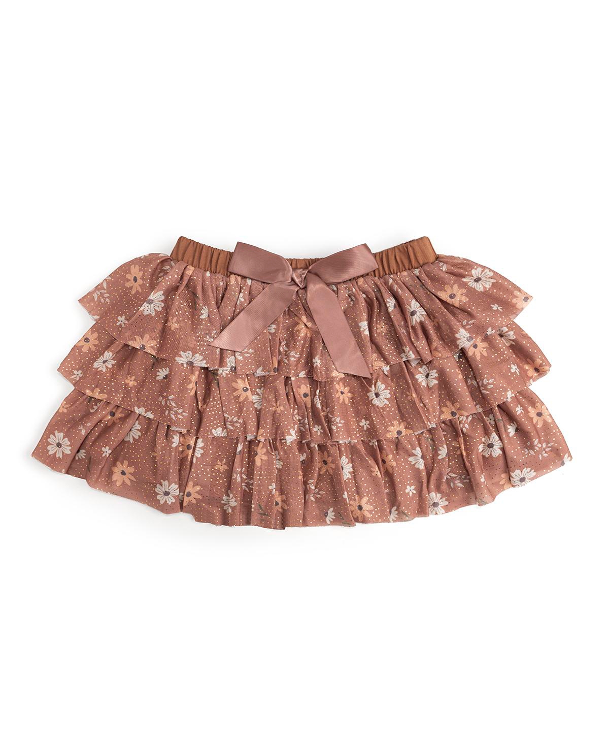 Sweet Wink Little and Big Girls Ditsy Fall Floral Printed Tiered Tutu Skirt