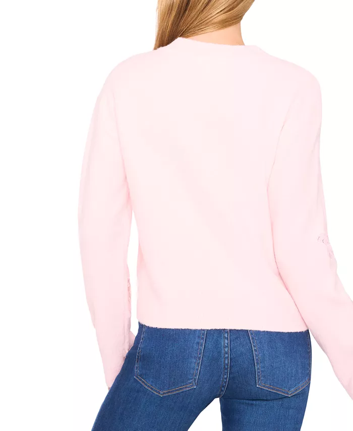 Women's Crewneck Lace Bow Long-Sleeve Sweater - thumbnail 6