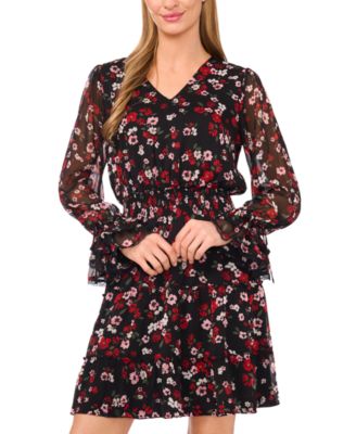 Women's Long Balloon Sleeve Short Dress