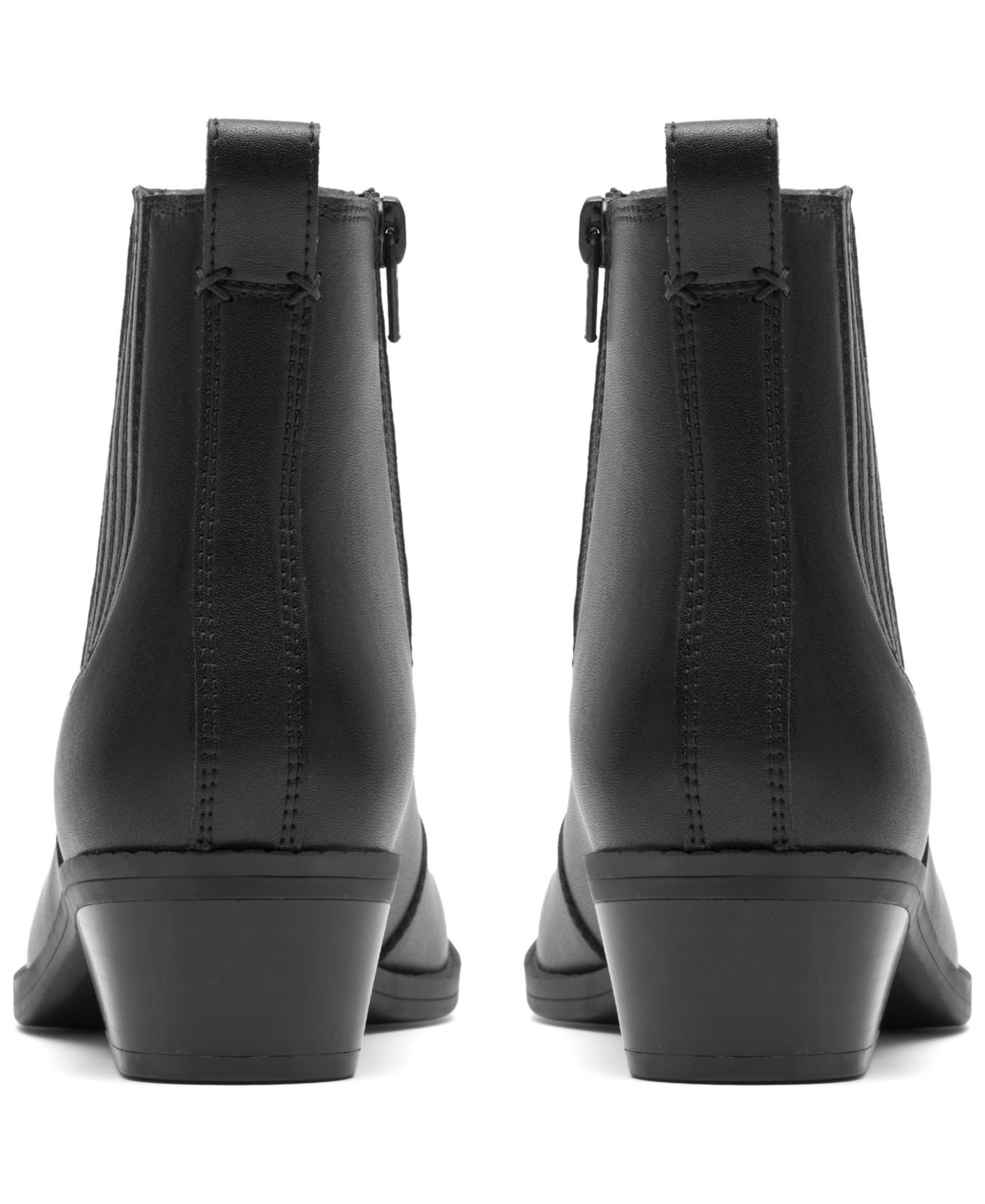 Женские ботинки Clarks Collection Danyelle Skip Block Heel Booties, цвет: Чёрный кожаный — фото 3