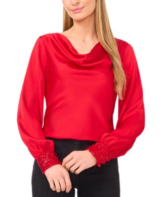 Women's Long-Sleeve Cowl Neck Top