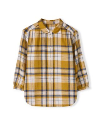 Women's Peter Pan Collar Checked Blouse