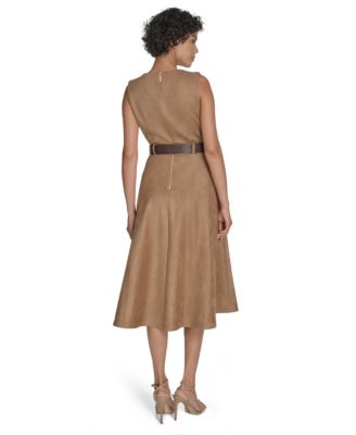Women's Belted Midi Dress