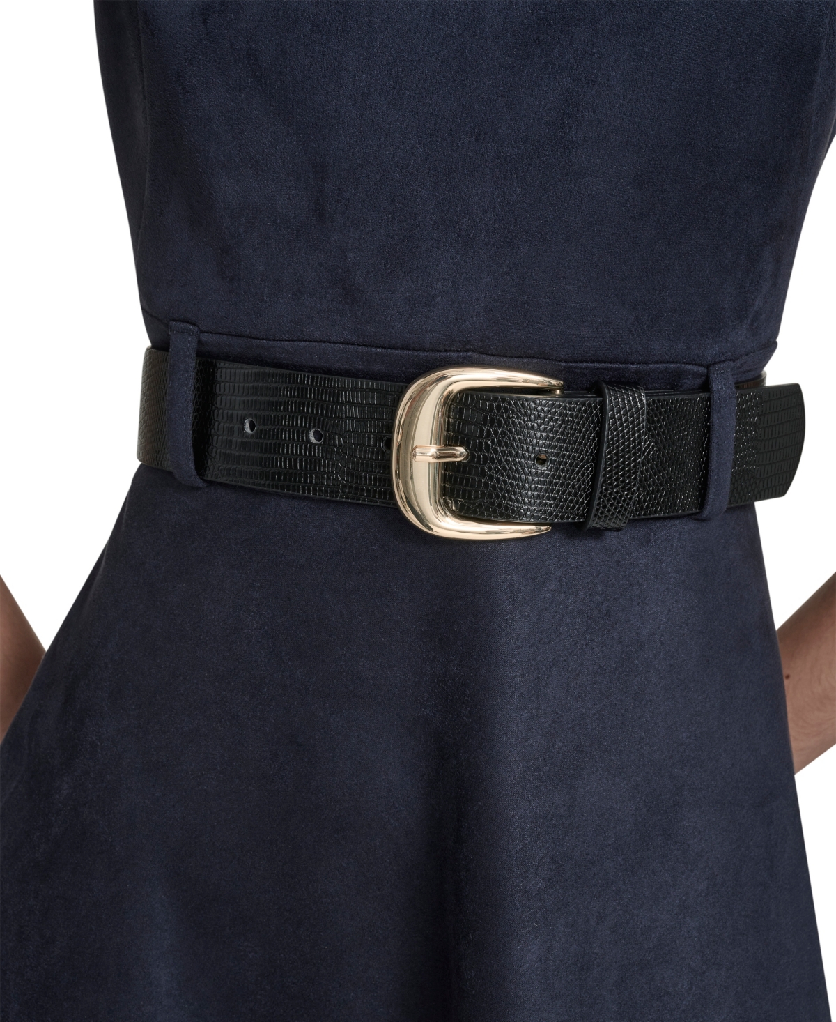 Calvin Klein Women's Belted Midi Dress In Blue