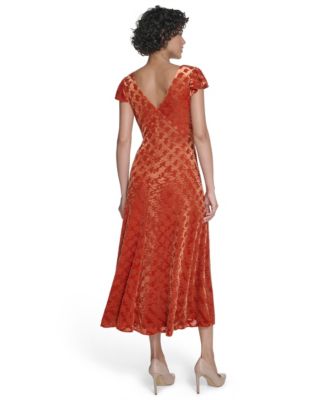 Women's Flutter Sleeve Midi Dress