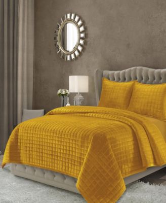 Florence Velvet Solid Oversized Quilt Set, Twin