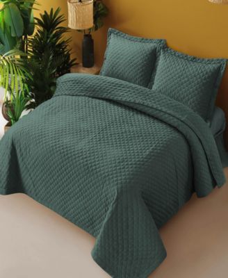 Brisbane Microfiber Solid Oversized Quilt Set, Queen