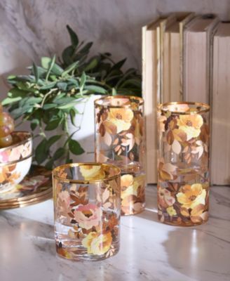 Wild Rose Tumbler Glasses, Set of 4