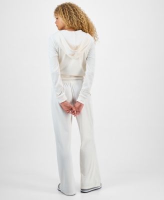 Juniors' Ribbed Velour Zip-Up Hoodie & Ribbed Velour Drawstring Pants