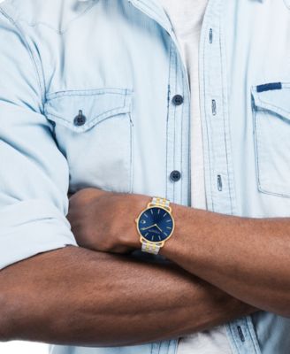 Men's Elliot Two Tone Stainless Steel Bracelet Watch, 43mm