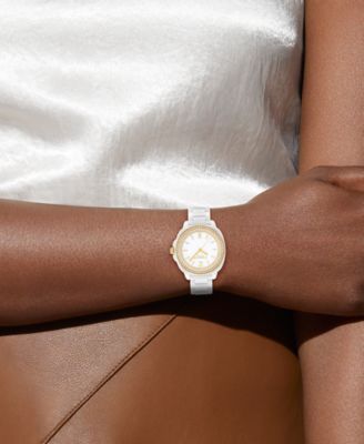 Women's Kitt White Ceramic Bracelet Watch, 34mm