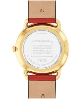 Women's Elliot Red Leather Strap New Year Watch, 36mm