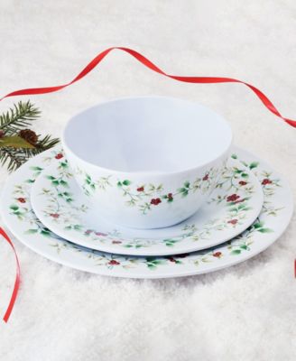 Holiday Melamine 24 Pc. Dinnerware Set, Service for 8