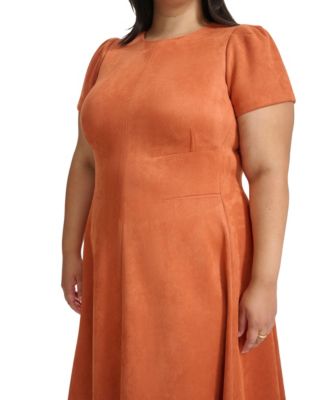 Plus Size Short Sleeve Fit and Flare Dress