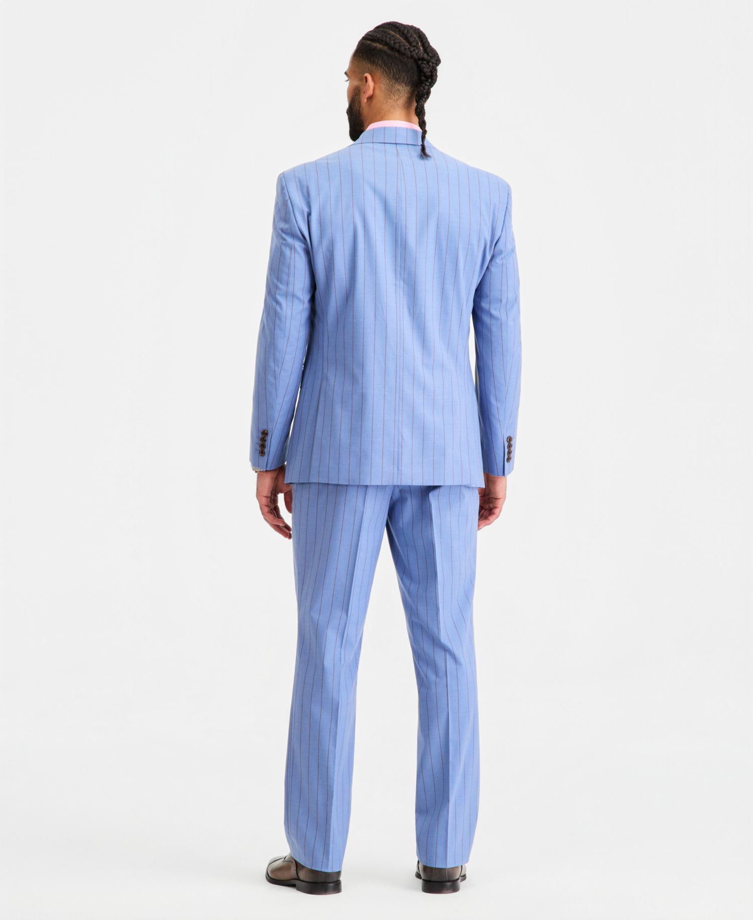 Men's Classic-Fit Blue Pinstripe Suit Separates Jacket