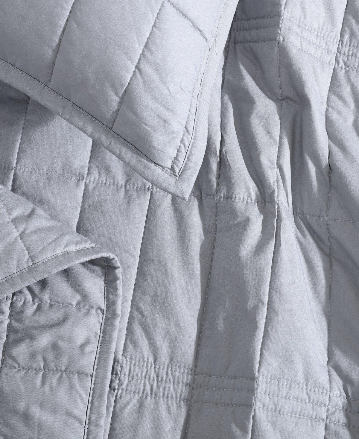 Calvin Klein Washed Percale Solid Cotton 3-pc. Quilt Set, Queen In Gray