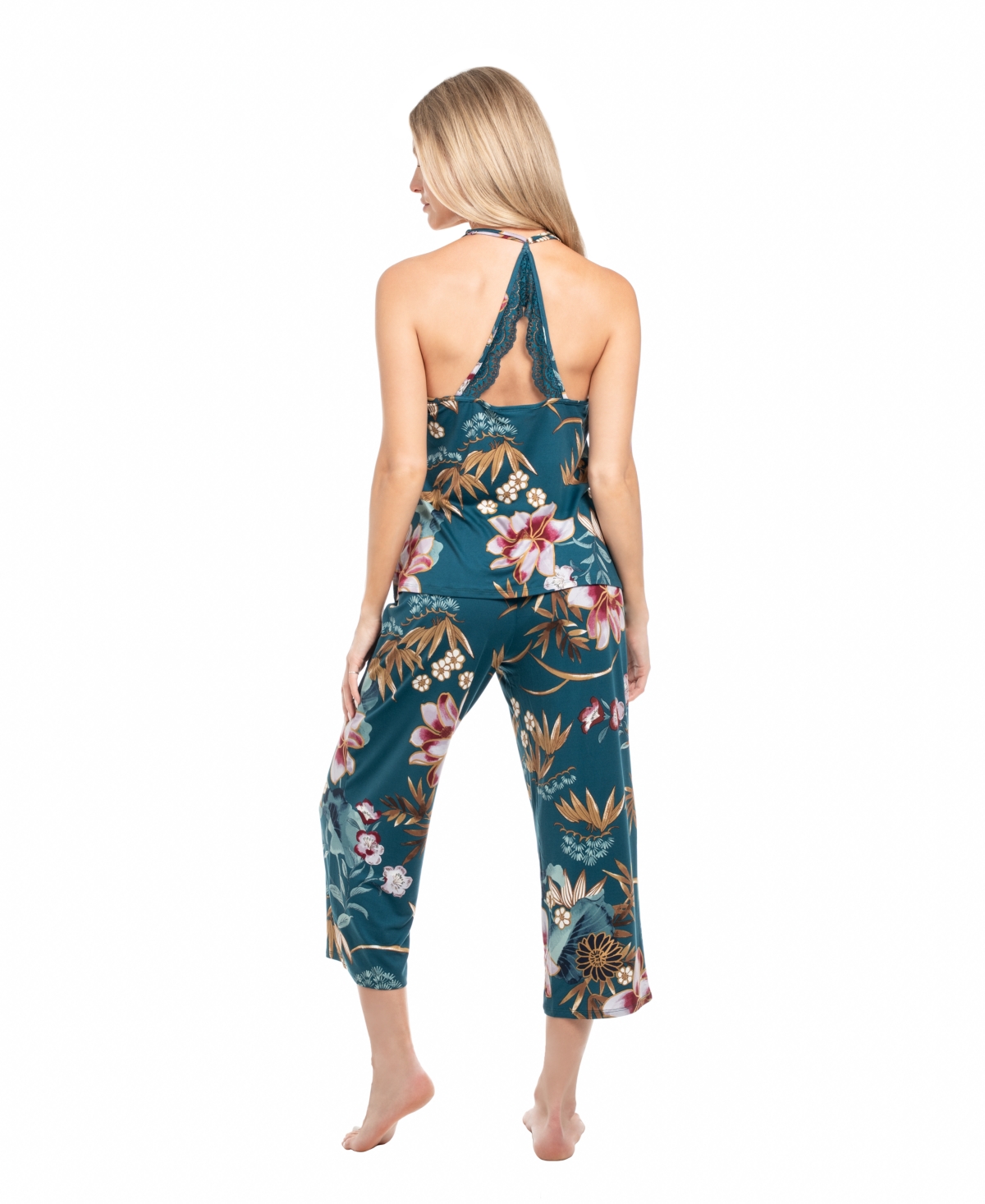 Linea Donatella Women's 2-piece Scoop Neck Top And Pants Pajama Set In Multi