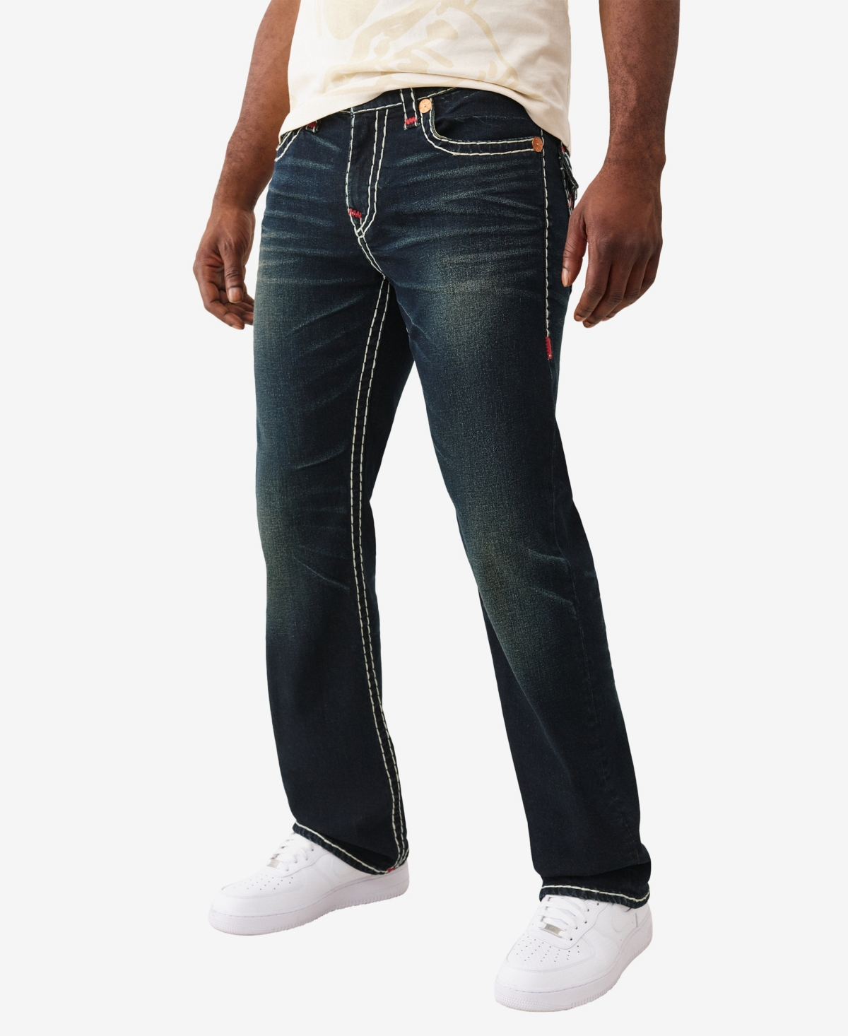True Religion Billy Super T Flap Relaxed Bootcut Jeans In Black