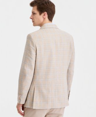 Men's Cotton & Linen Printed Modern-Fit Sport Coat