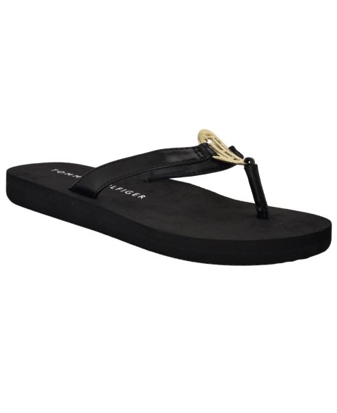 Женские сандалии Tommy Hilfiger Crelina Logo Flip Flop, цвет: Чёрный
