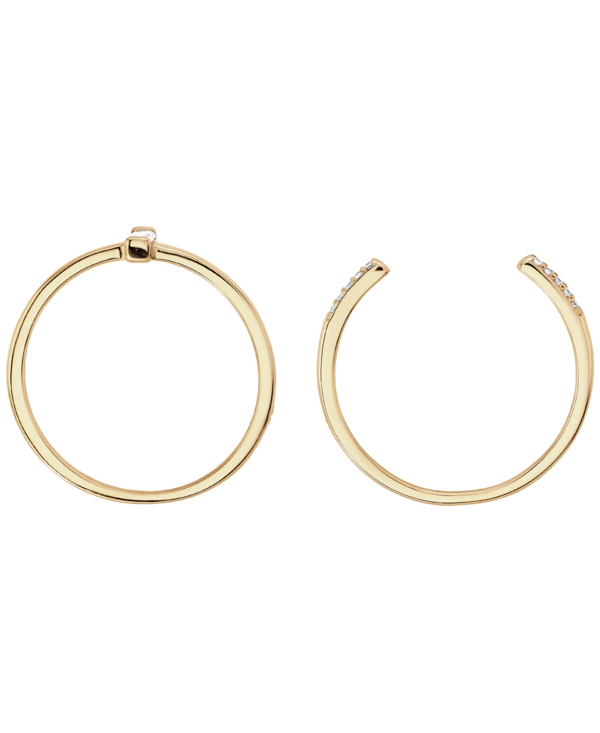 Macy's 2-piece Cubic Zirconia Open Stackable Ring Set (0.23 Ct. T.w.) In Gold Over Sterling Silver In Gold