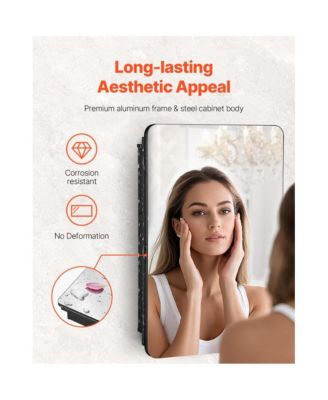 Wall-Mounted Medicine Cabinet with Mirror and Adjustable Shelves for Bathroom Storage