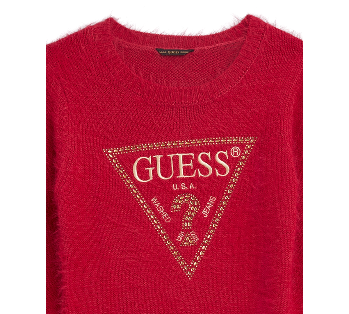Guess Girls 7-16 Long Sleeve Sweater with Rhinestone-Embellished Logo Dress