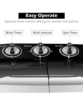 Compact Mini Twin Tub 8lbs Washing Machine Washer Spinner