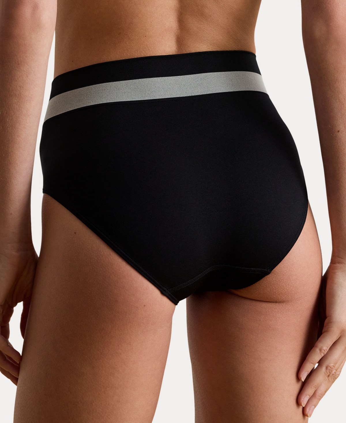 Ralph Lauren Women's Two-tone High-rise Jersey Briefs In Black