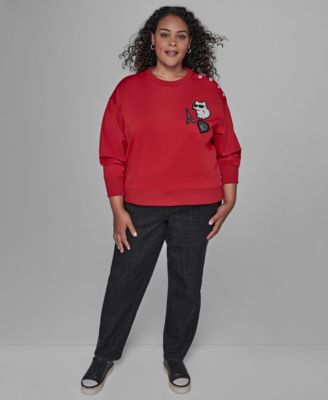 Plus Size Patches Sweatshirt