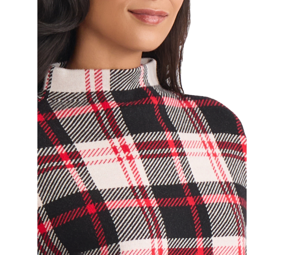 Jones New York Funnel Mock Neck Sweater In Multi