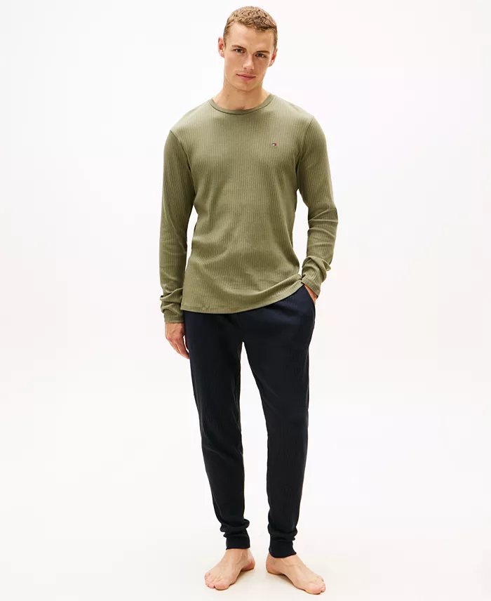 Men's Ribbed Long-Sleeve Pajama Shirt - thumbnail 10