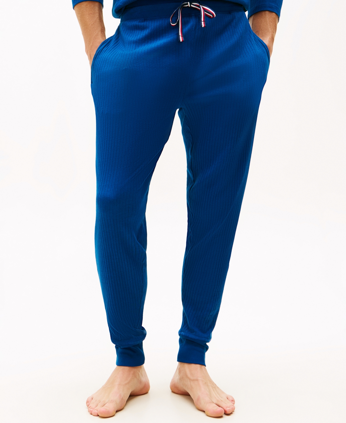 Tommy Hilfiger Men's Ribbed Jogger Pajama Pants In Blue